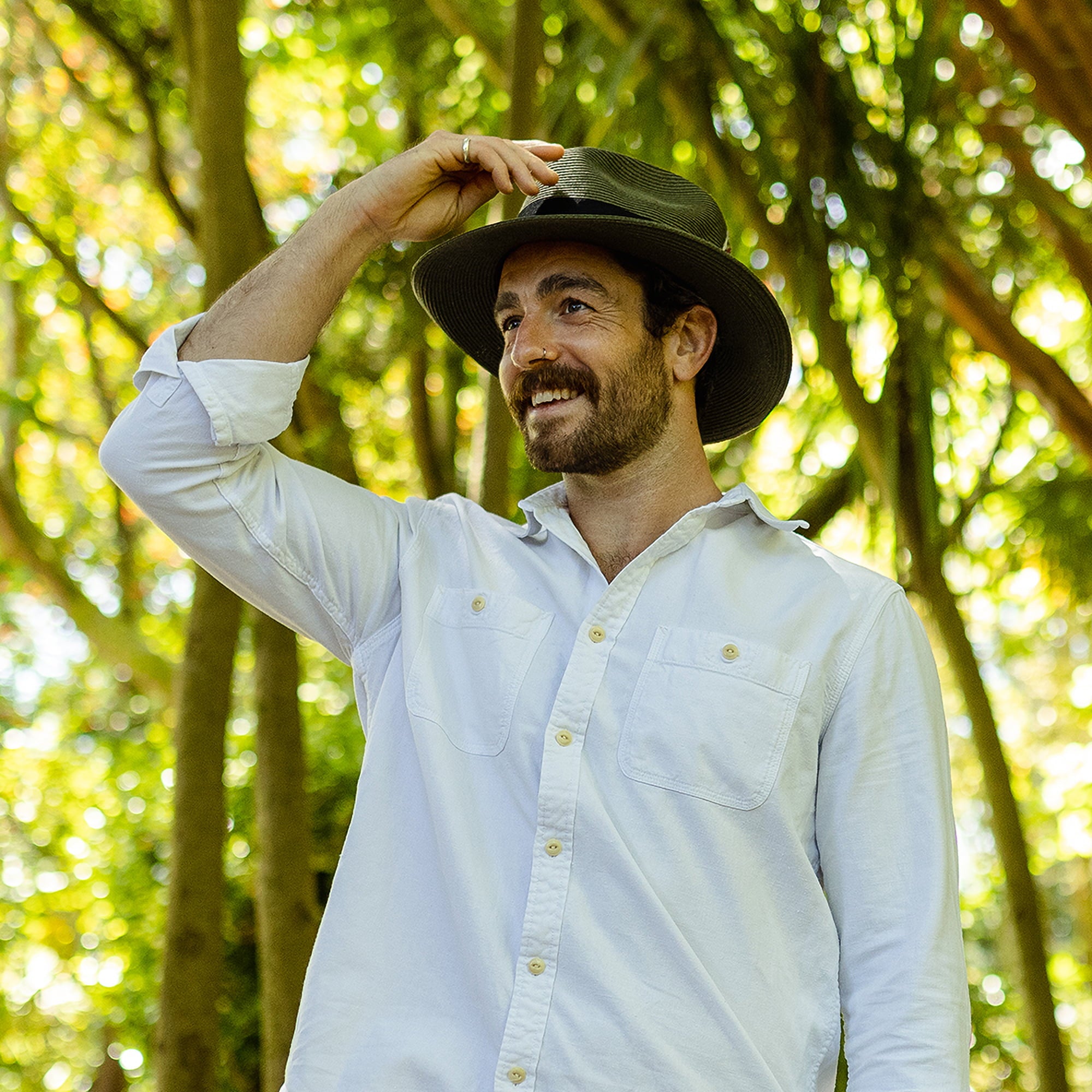 Olive Summer C-Crown Straw Fedora Hat - Image 4