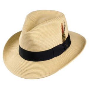 Natural Summer C-Crown Straw Fedora Hat
