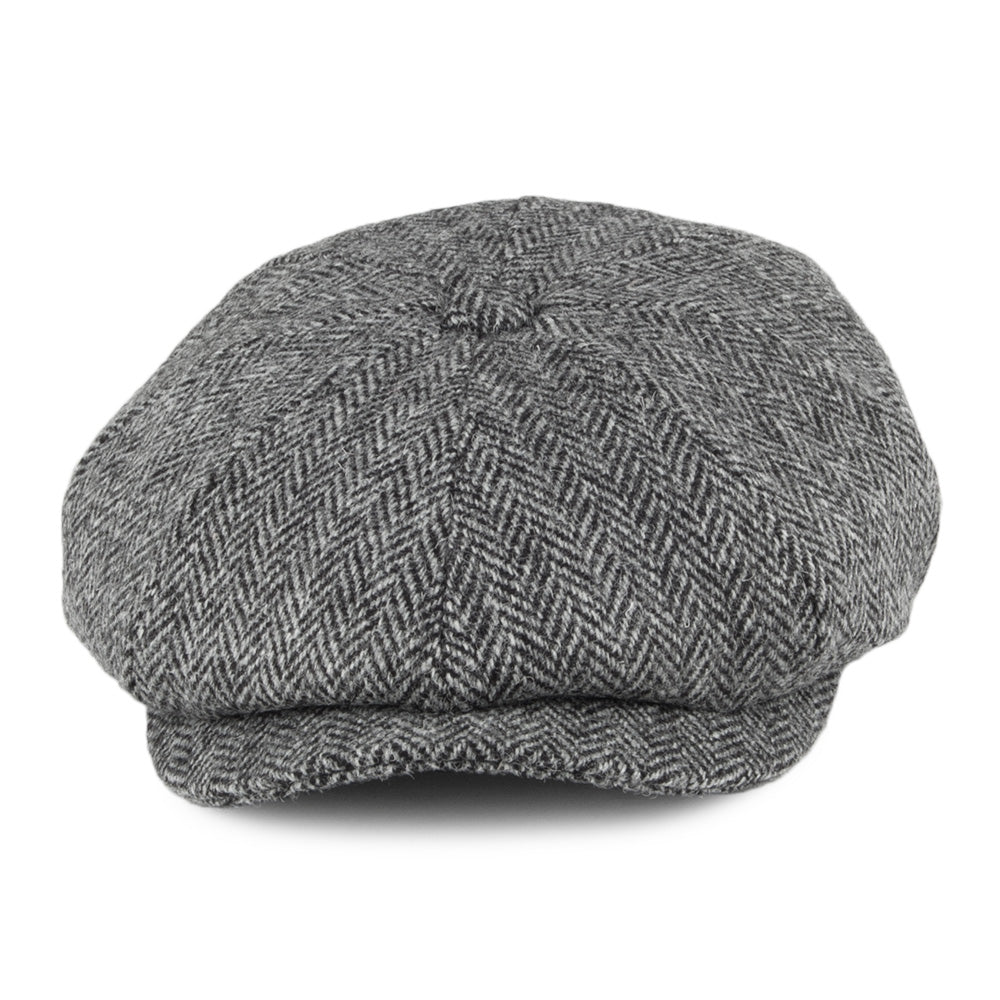 Black-Grey Pure New Wool Newsboy Cap - Image 2