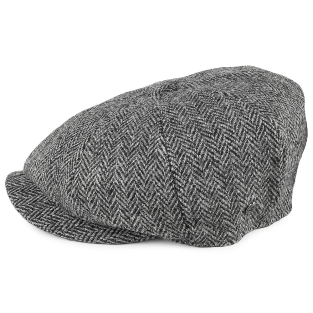 Black-Grey Pure New Wool Newsboy Cap - Image 3
