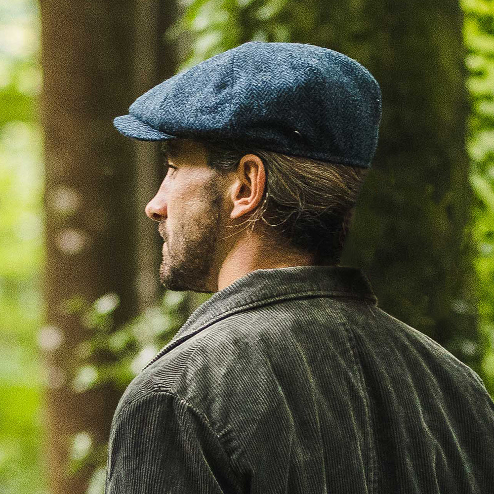 Blue-Black Pure New Wool Newsboy Cap - Image 6