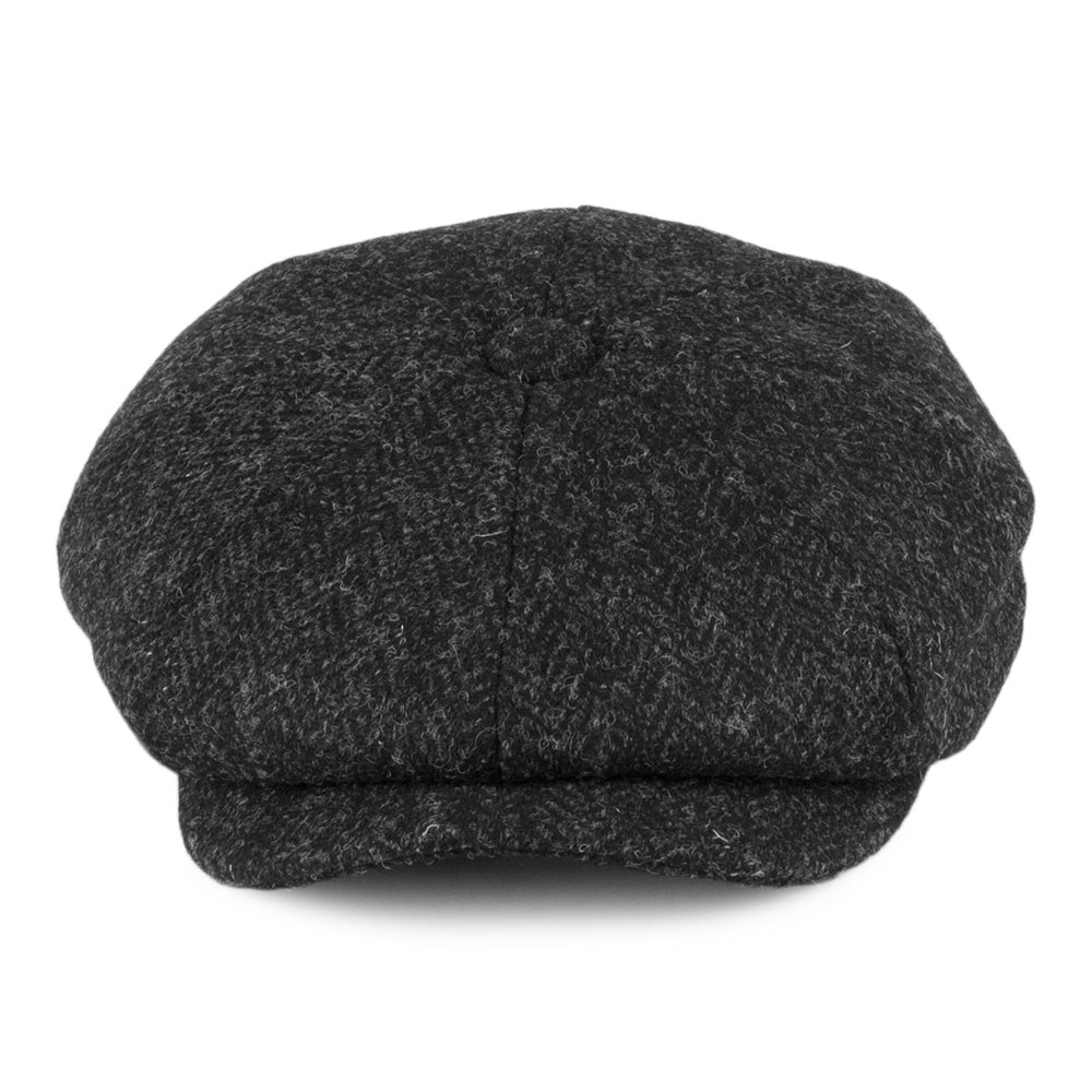 Black-Charcoal Pure New Wool Newsboy Cap - Image 2