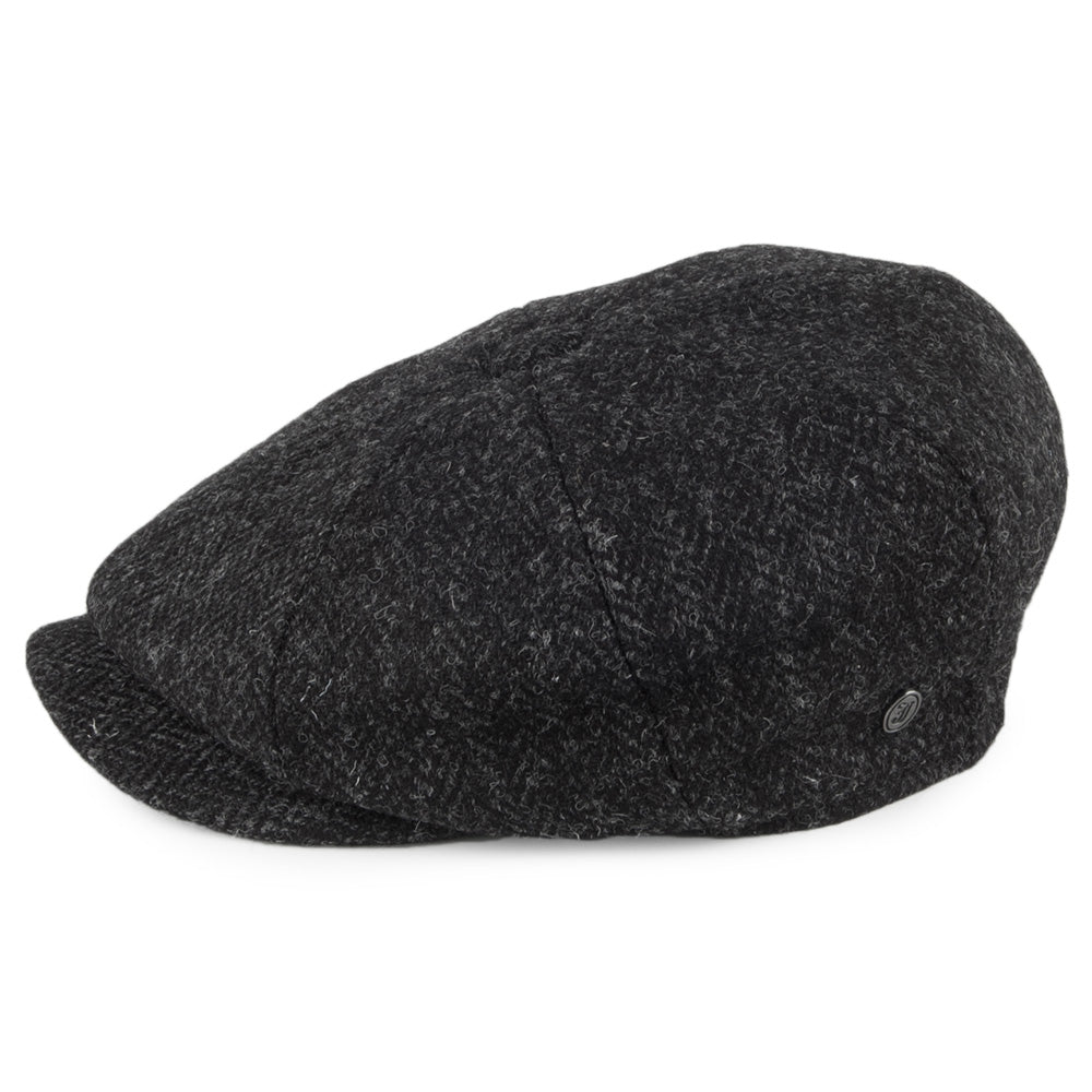 Black-Charcoal Pure New Wool Newsboy Cap - Image 3
