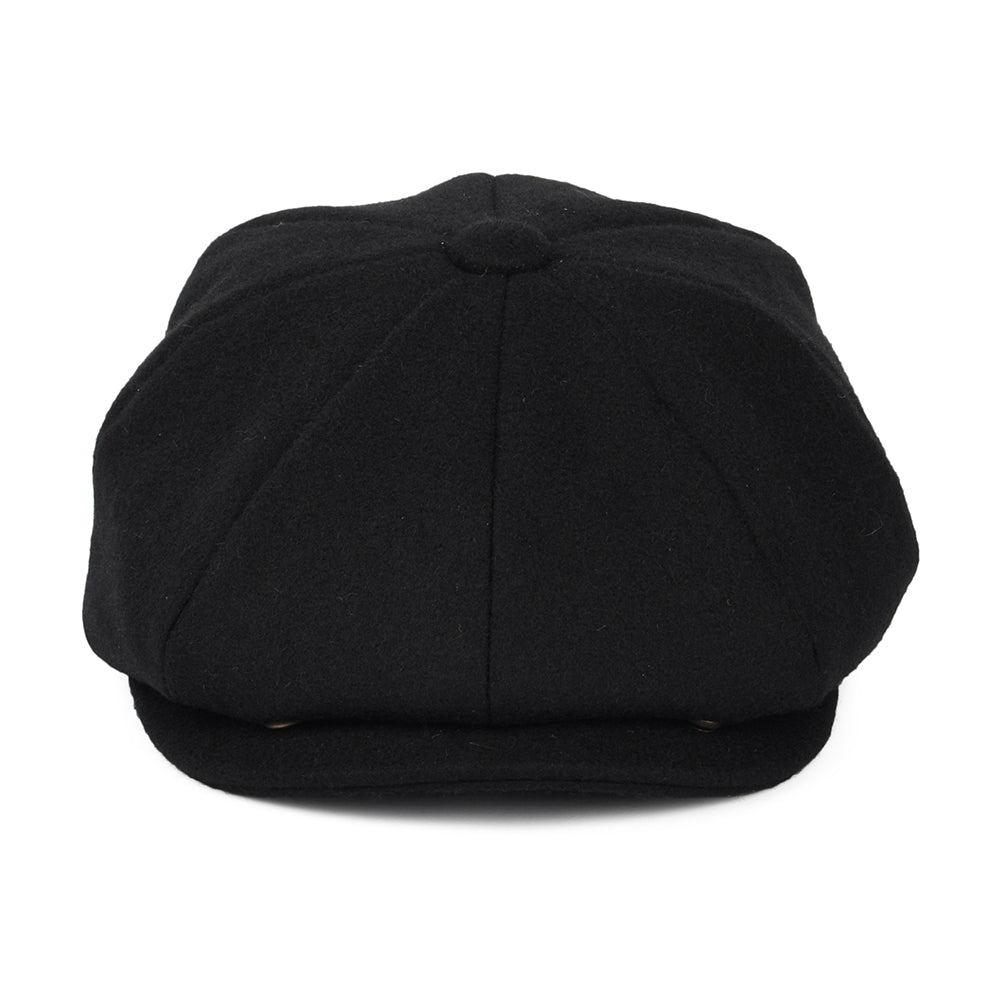 Black Melton Wool Newsboy Cap - Image 2