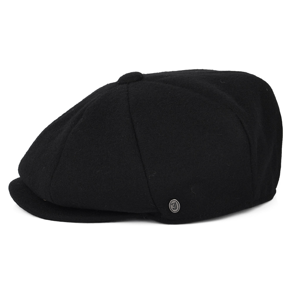 Black Melton Wool Newsboy Cap - Image 3