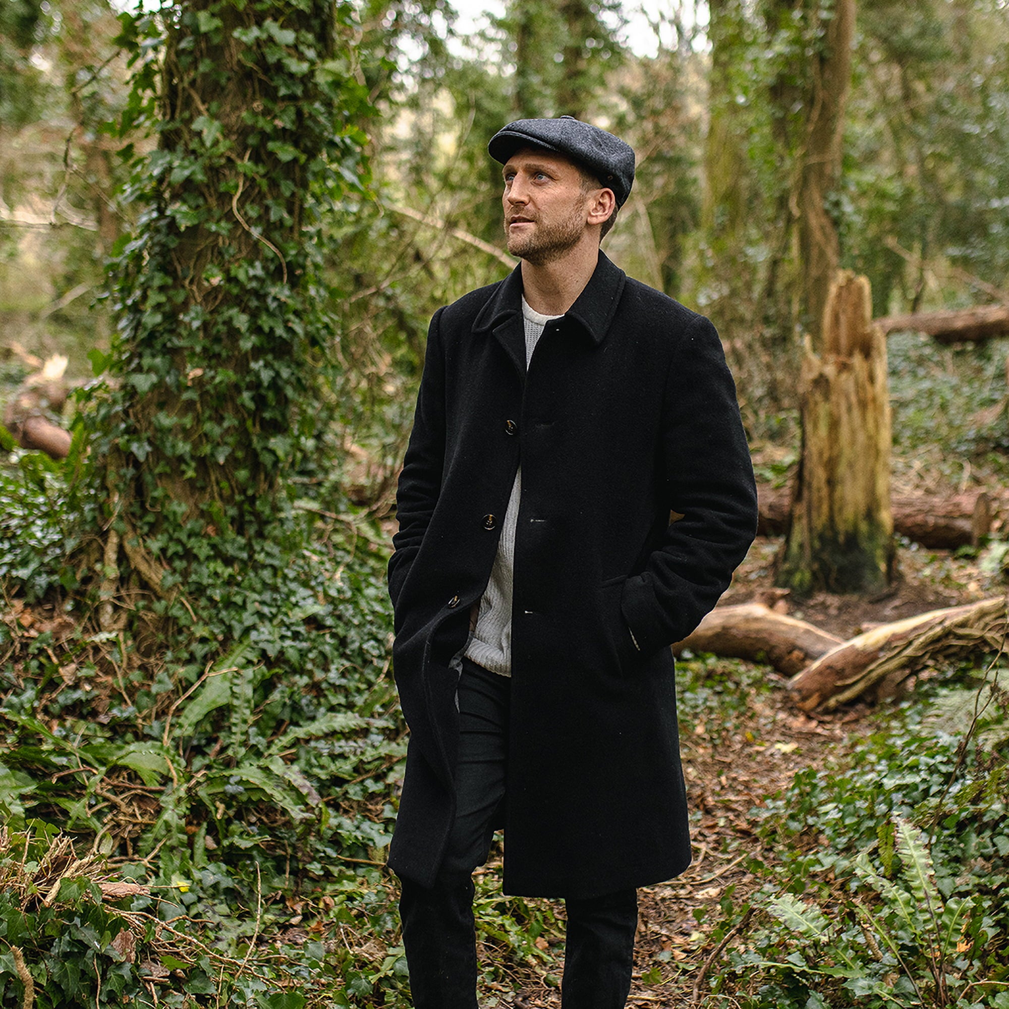 Charcoal Wool Blend Newsboy Cap - Image 5