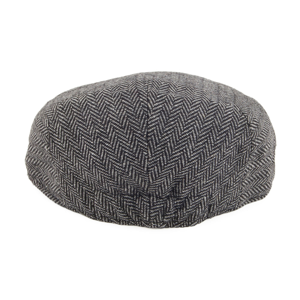 Grey Kids Herringbone Flat Cap - Image 3