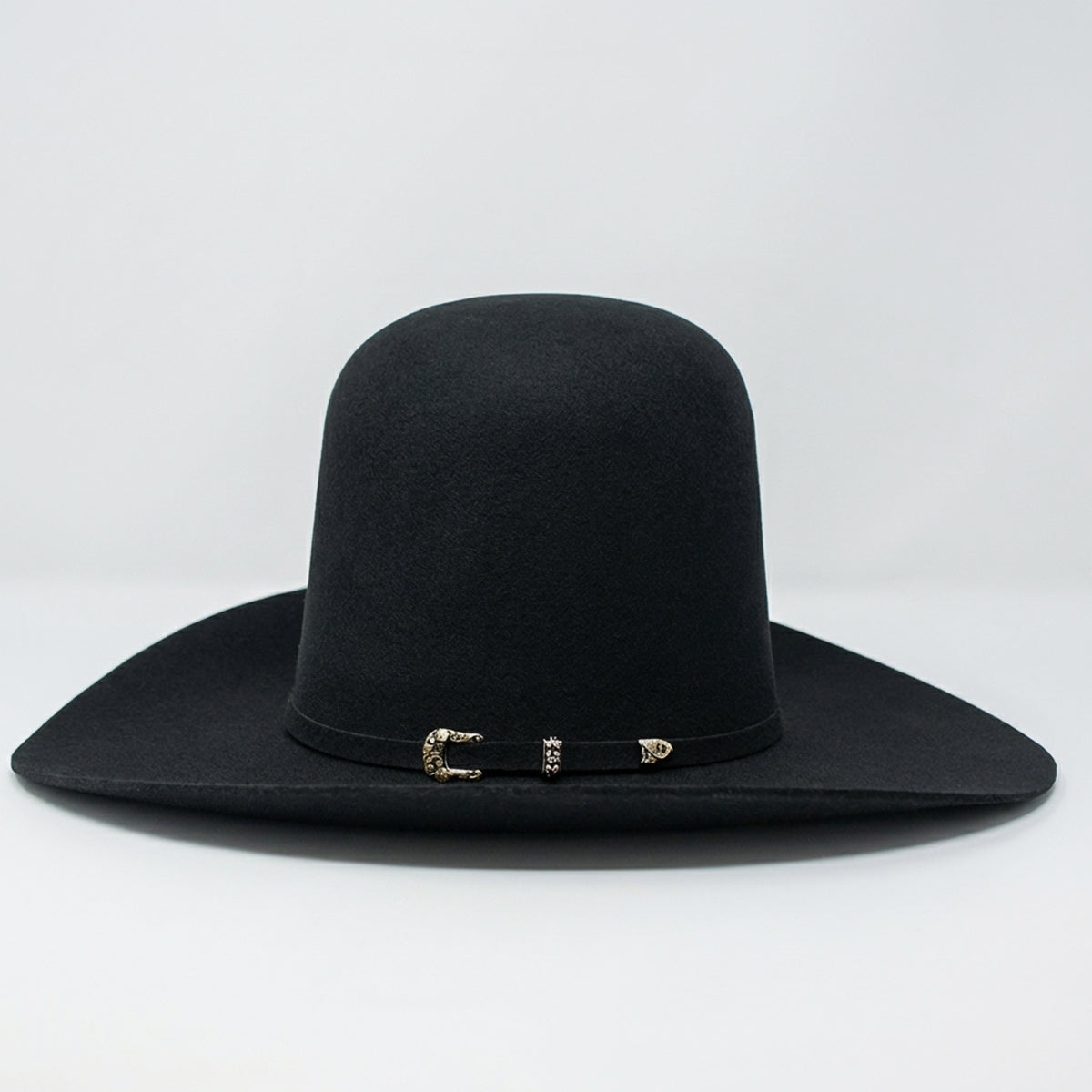 Tombstone 20X Black Open Crown Cowboy Felt Hat
