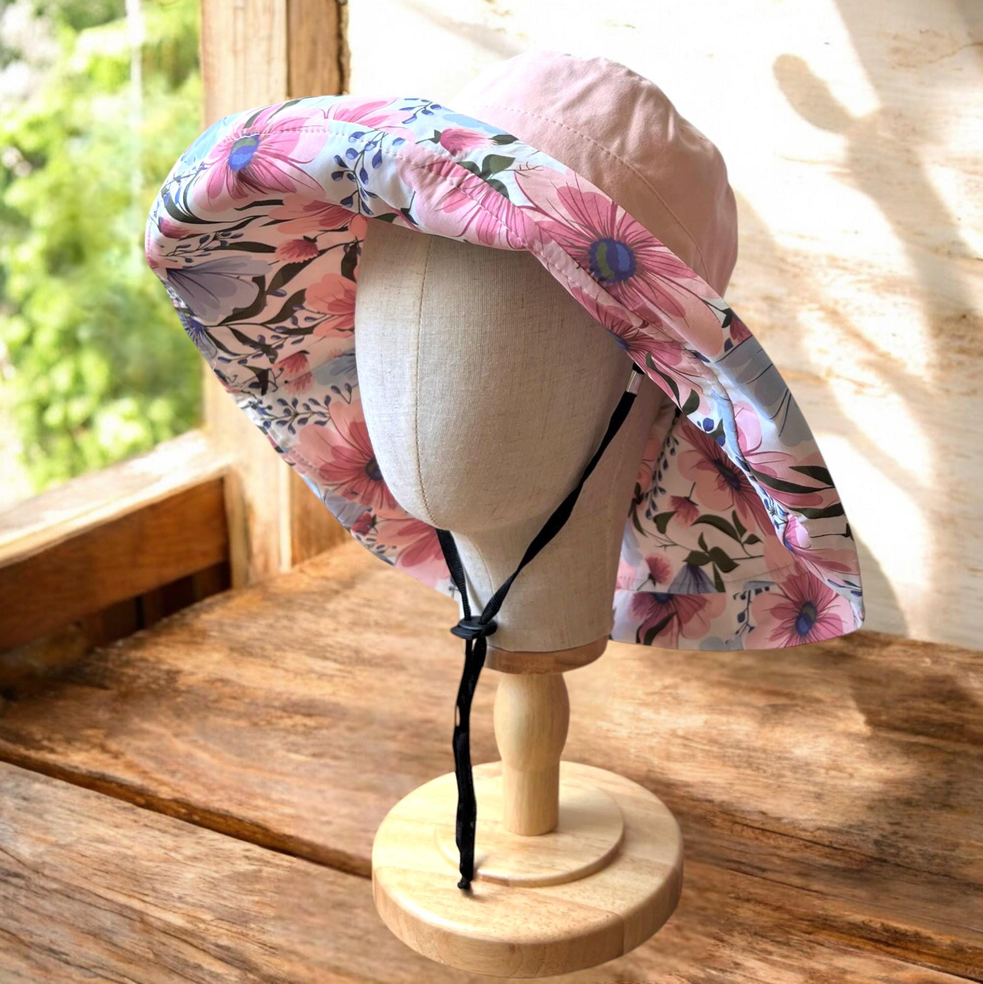 Reversible Daisy Wide Brim Sun Hat for Women - 100 % Cotton Summer Gardening Accessory & Unique Gift for Her - Image 6