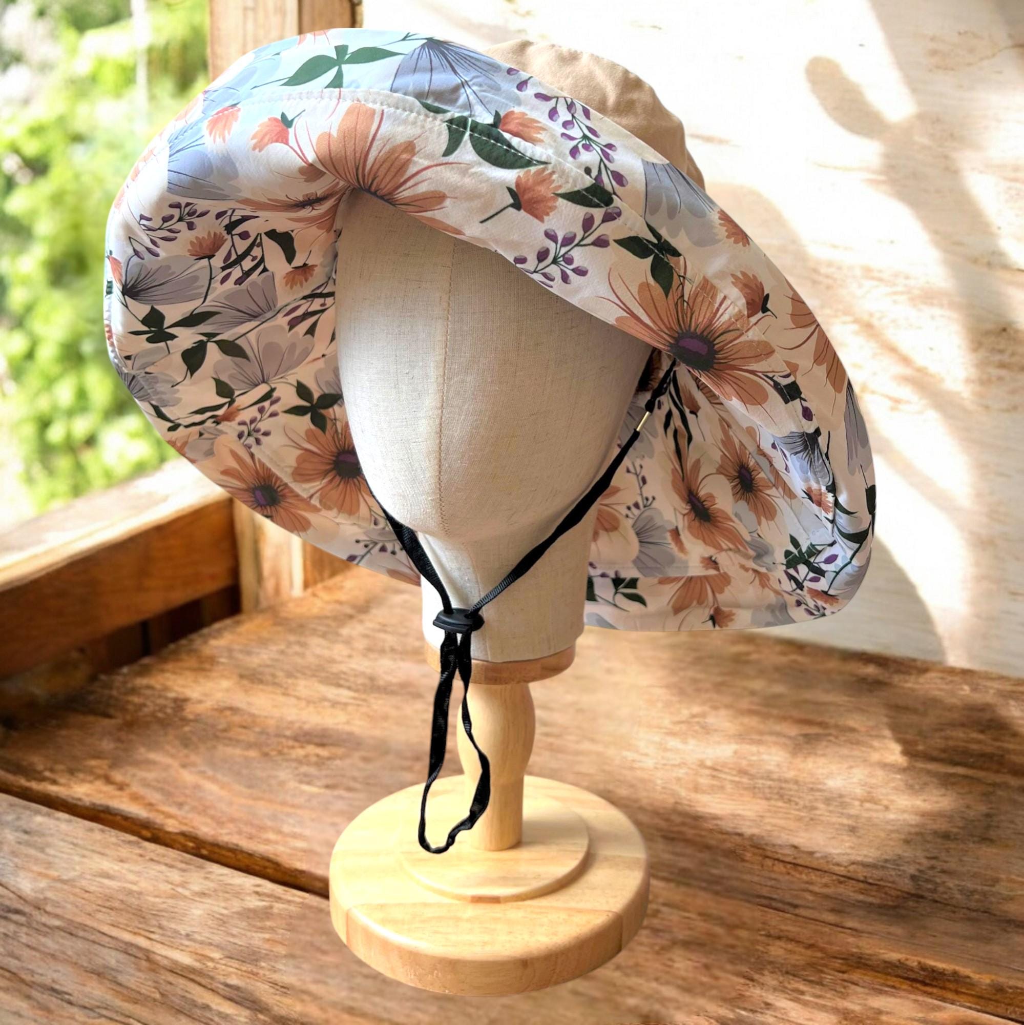 Reversible Daisy Wide Brim Sun Hat for Women - 100 % Cotton Summer Gardening Accessory & Unique Gift for Her - Image 9
