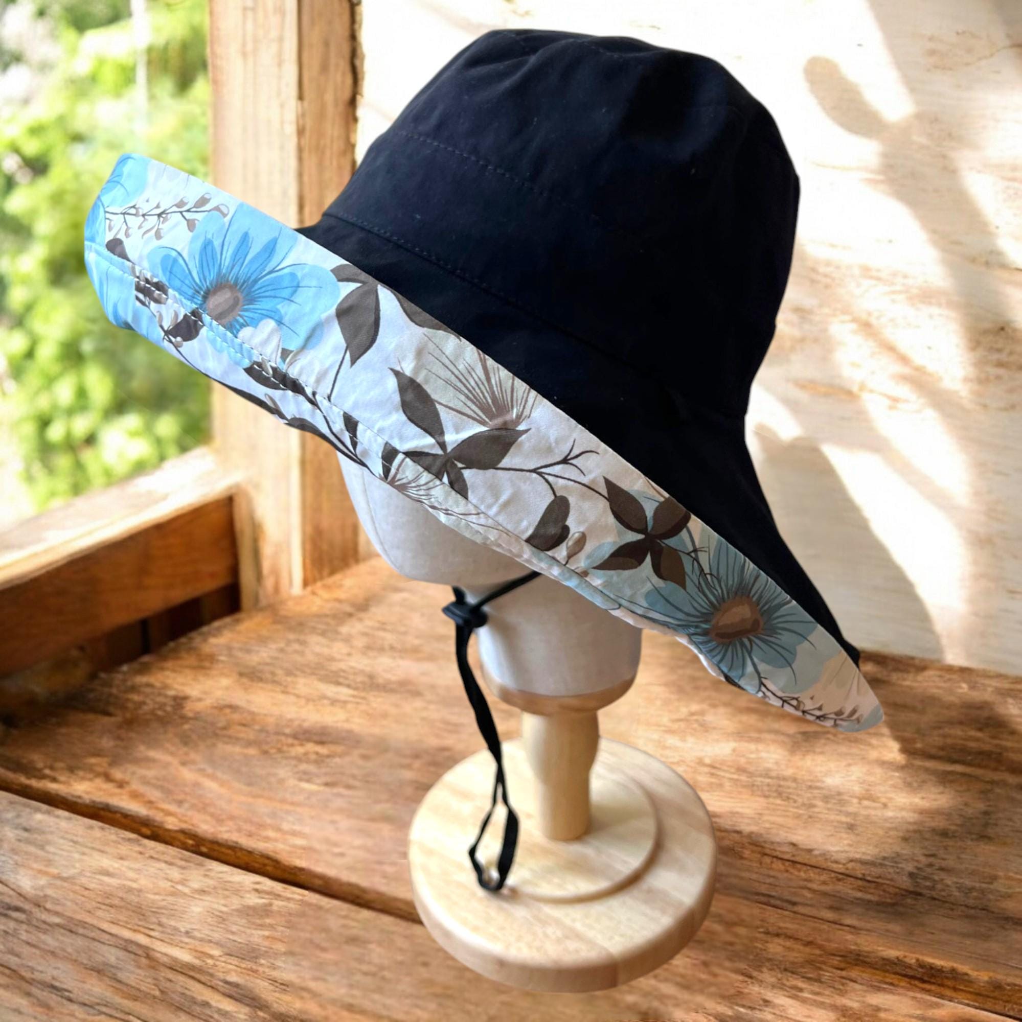 Reversible Daisy Wide Brim Sun Hat for Women - 100 % Cotton Summer Gardening Accessory & Unique Gift for Her - Image 4