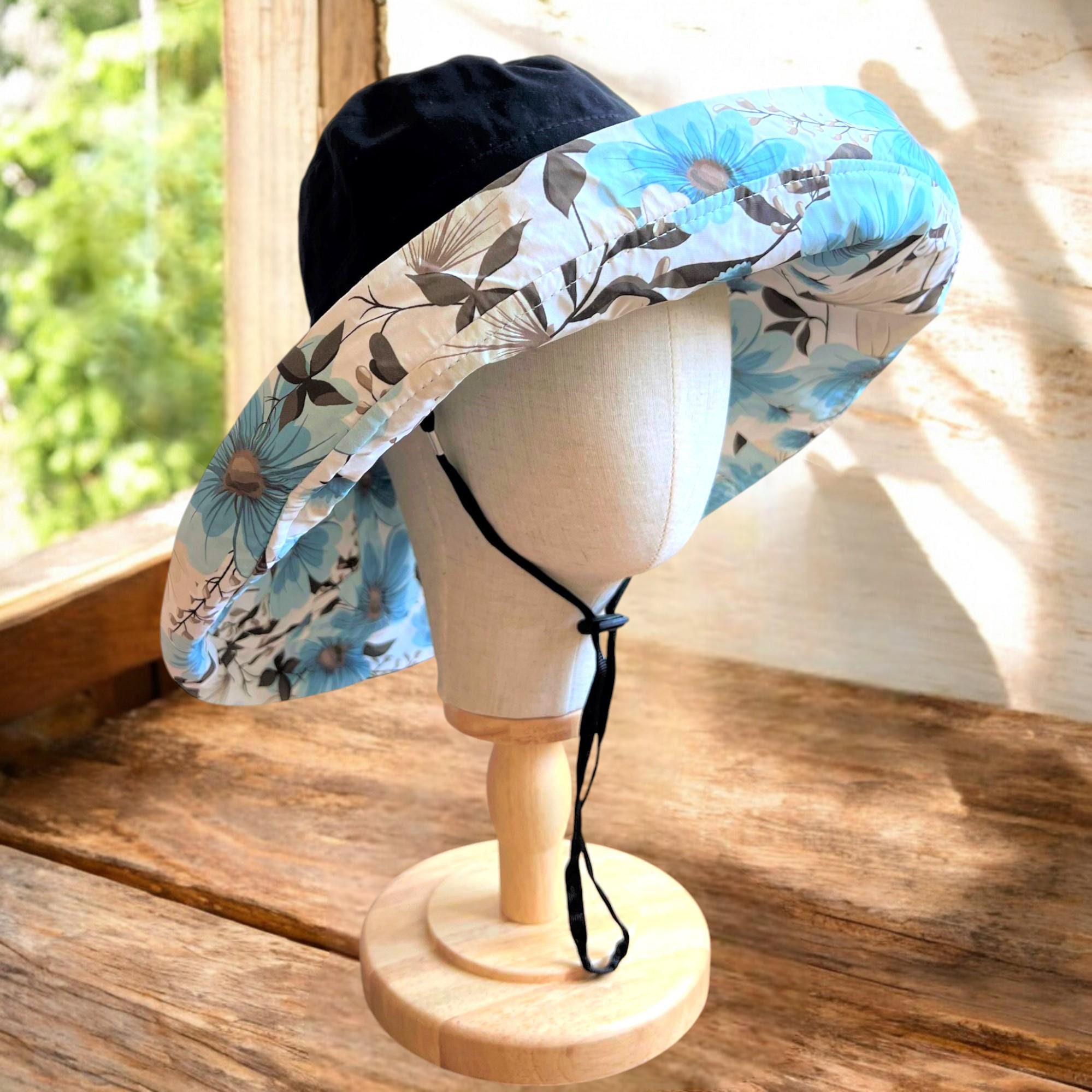 Reversible Daisy Wide Brim Sun Hat for Women - 100 % Cotton Summer Gardening Accessory & Unique Gift for Her - Image 3