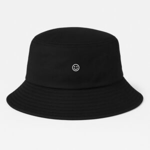 Bucket Hat, Smiley, 100% Cotton Lightweight Printed Summer Hat