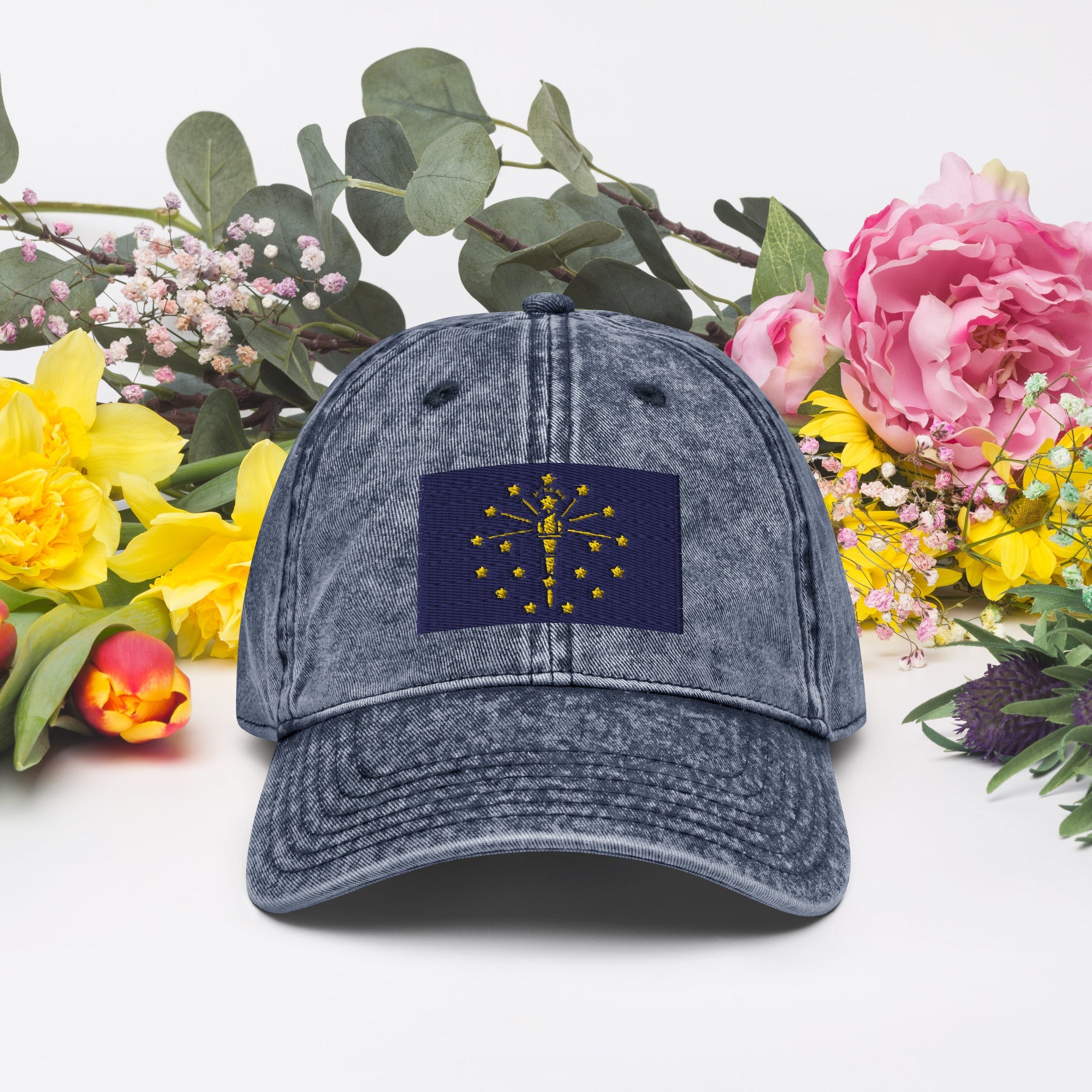 Indiana Flag Vintage Cotton Twill Cap