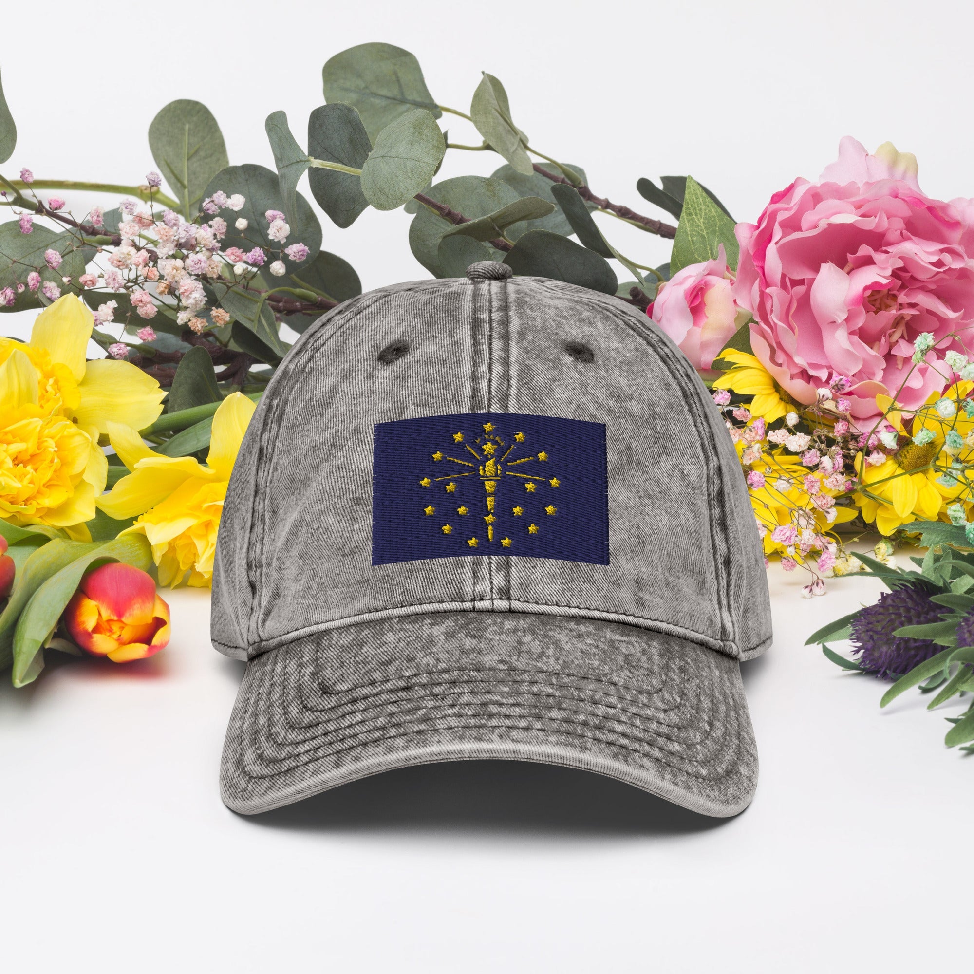 Indiana Flag Vintage Cotton Twill Cap